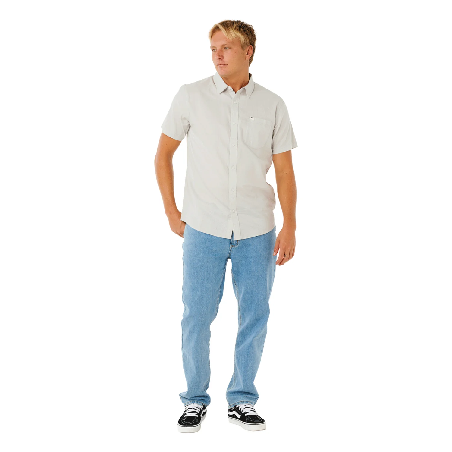 Rip Curl Men's Classic Surf Ourtime S/S Shirt Storm Grey - Image 3