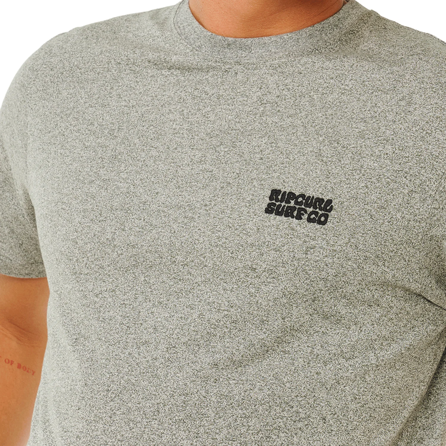 Rip Curl Men's Easy Embroidered T-Shirt Grey Marle - Image 2