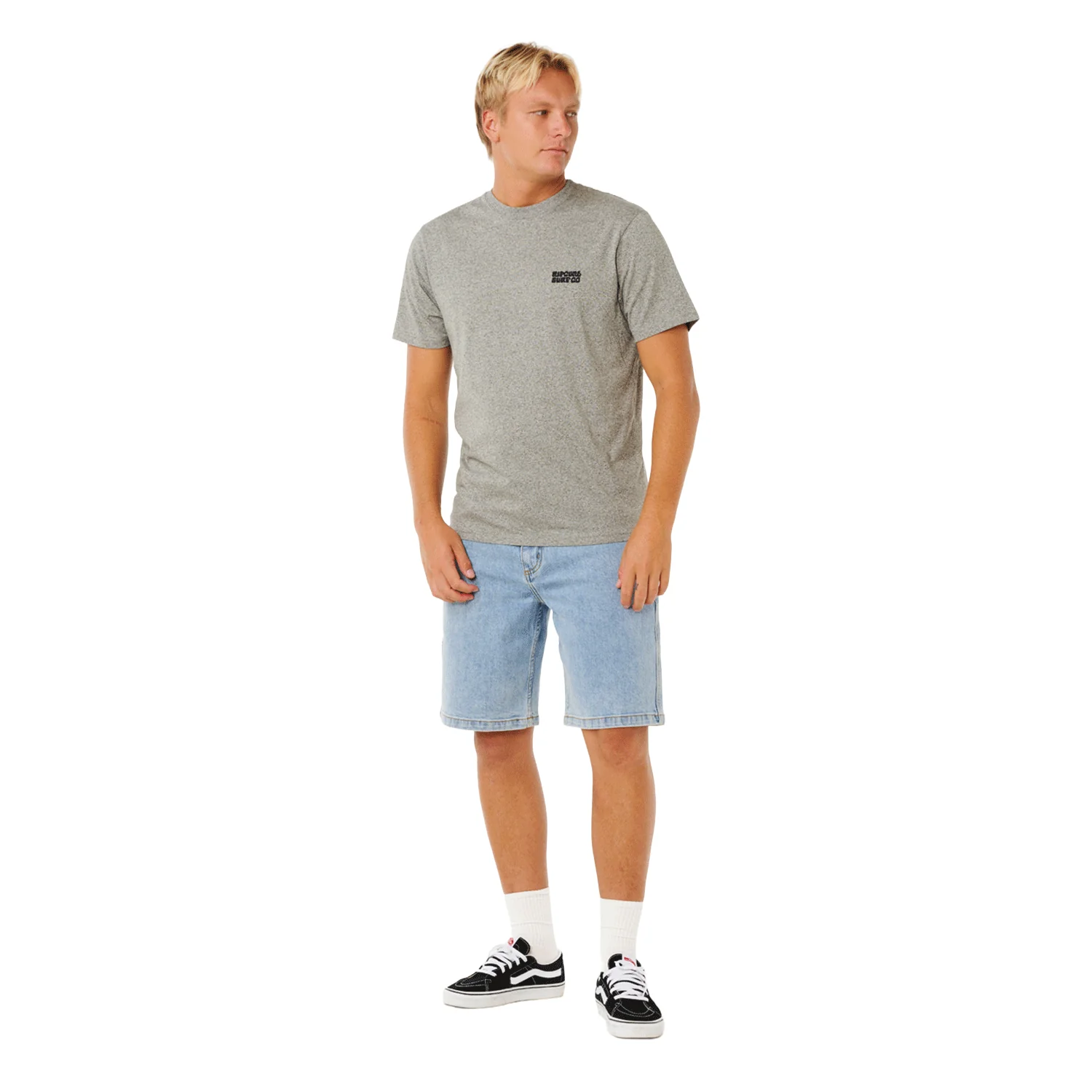Rip Curl Men's Easy Embroidered T-Shirt Grey Marle - Image 3