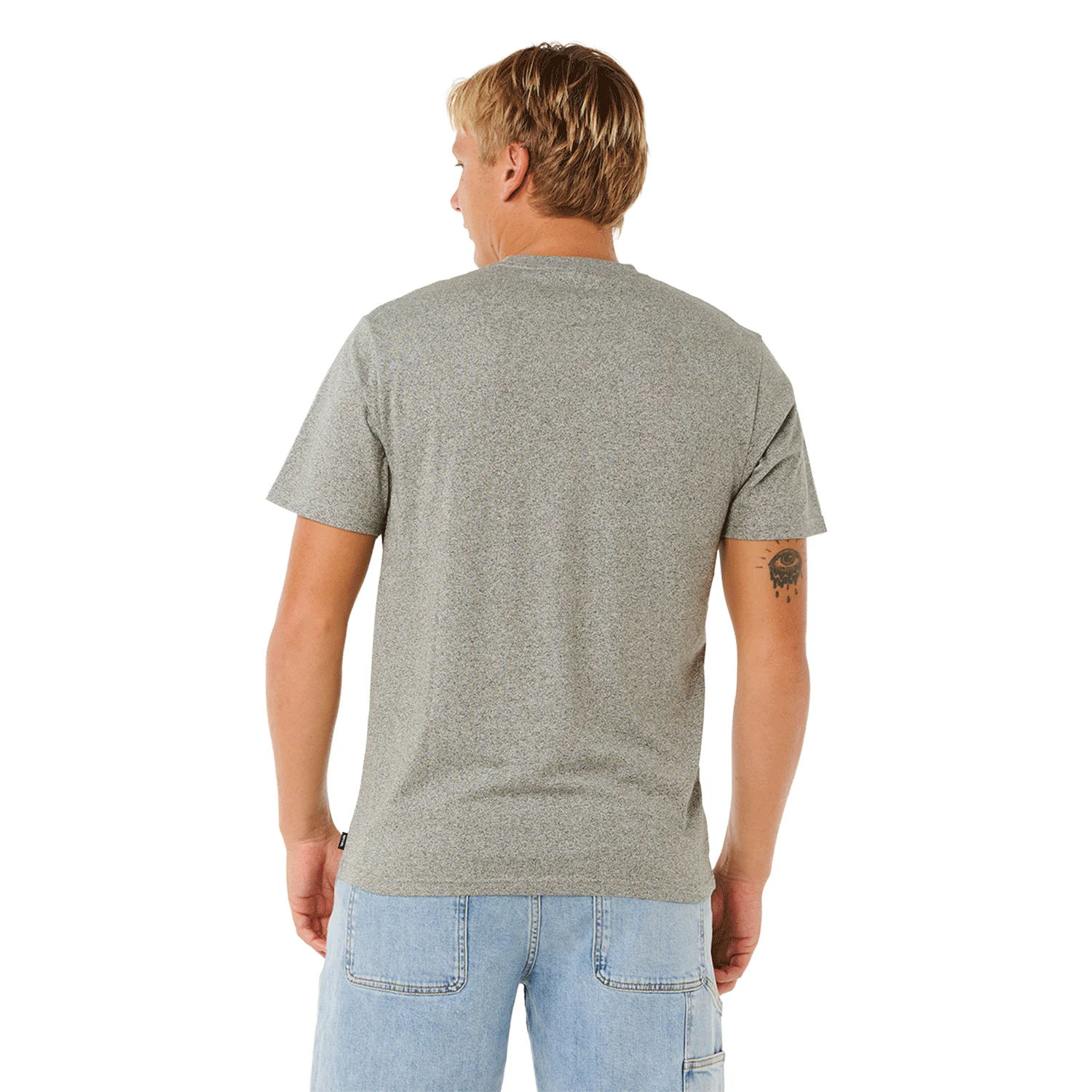 Rip Curl Men's Easy Embroidered T-Shirt Grey Marle - Image 4