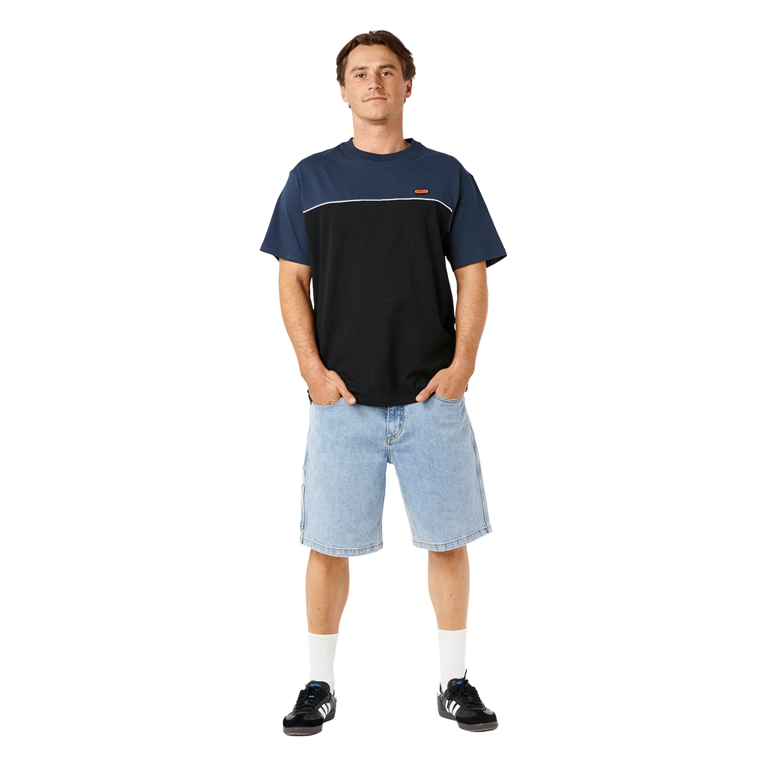 Rip Curl Men's Halfa Panel Beater T-Shirt Black/Navy - Image 3
