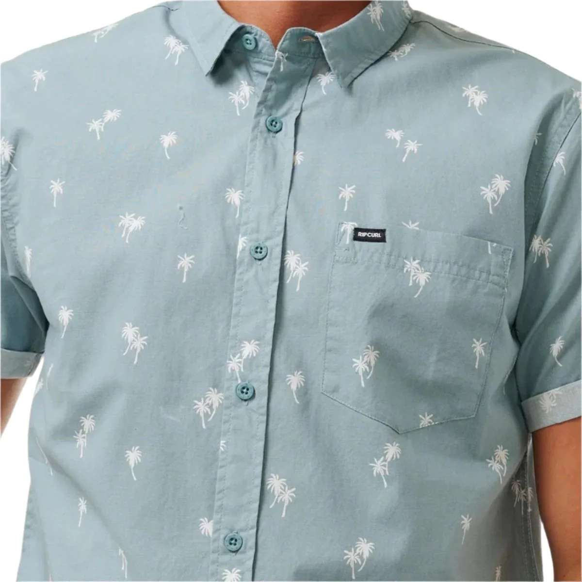Rip Curl Men's Paradise Palms S/S Shirt Mineral Blue - Image 4