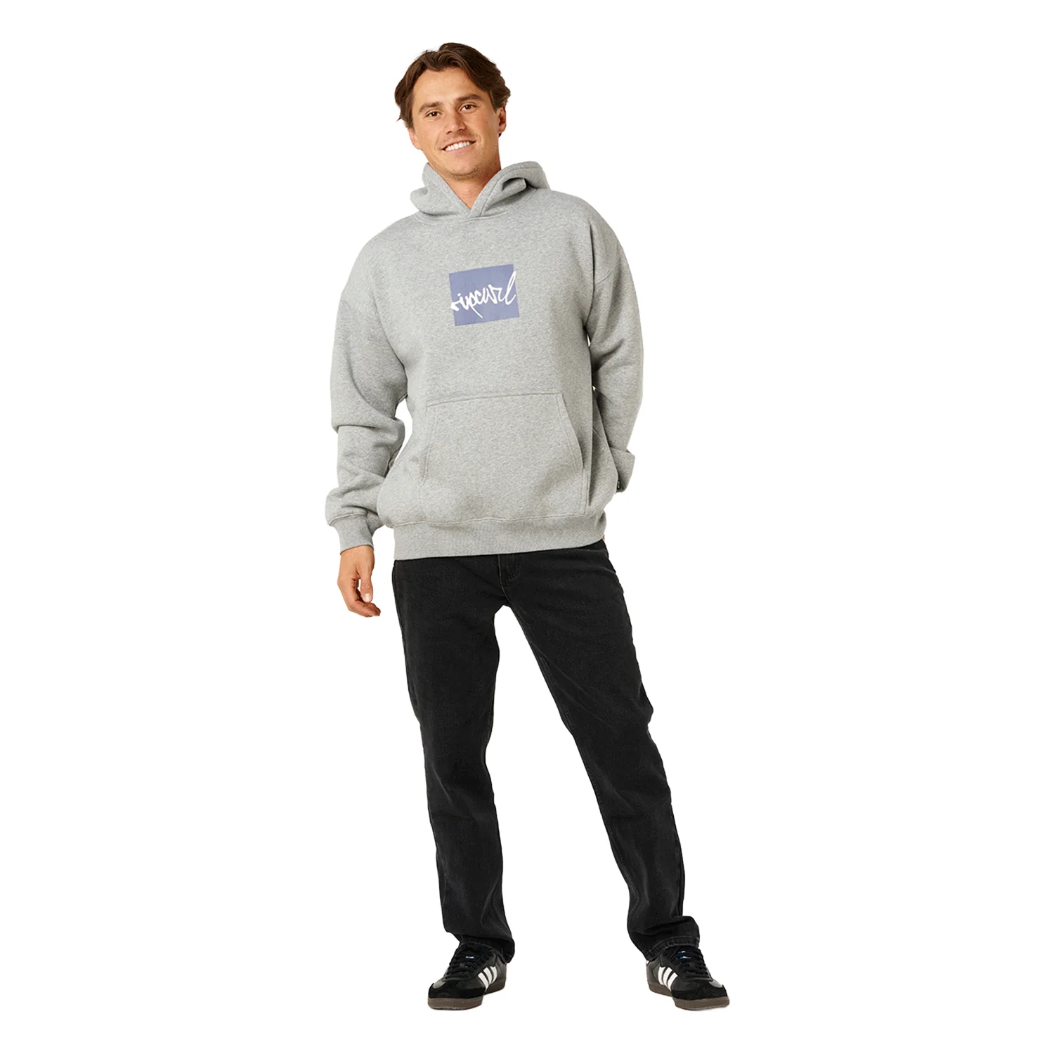 Rip Curl Men's Rip Script Icon Hoodie Grey Marle - Image 4