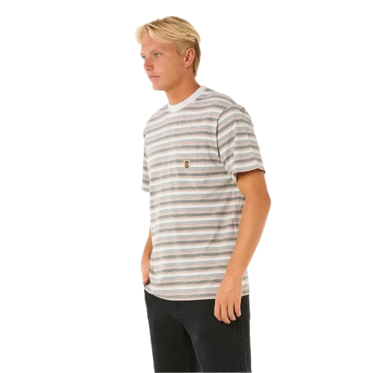 Rip Curl Men's Search Stripe T-Shirt Iced Grey - Image 2