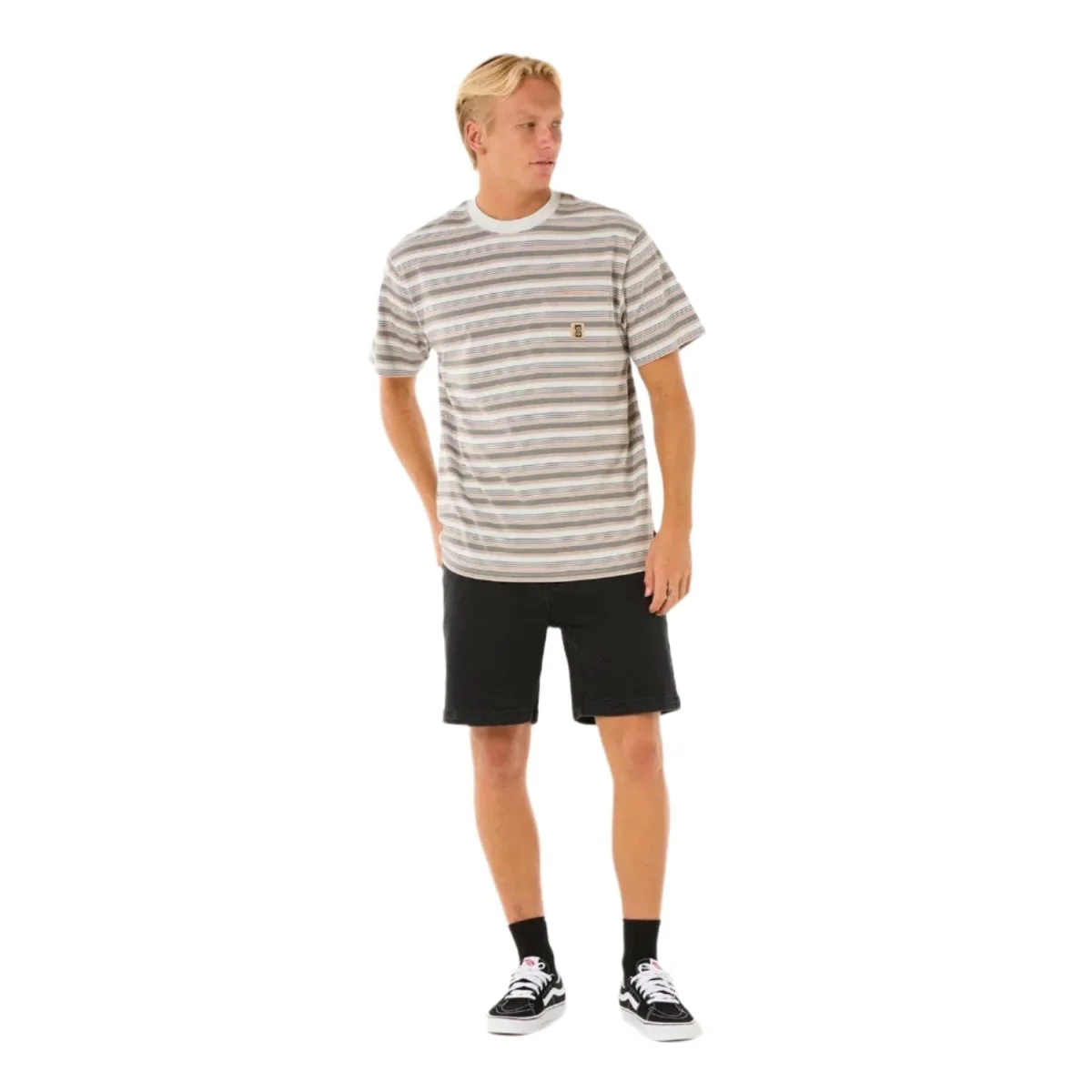 Rip Curl Men's Search Stripe T-Shirt Iced Grey - Image 4