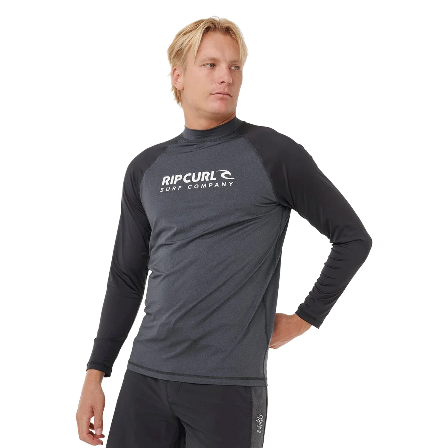 Rip Curl Men's Shock UPF L/S Top Black Marle - Image 3
