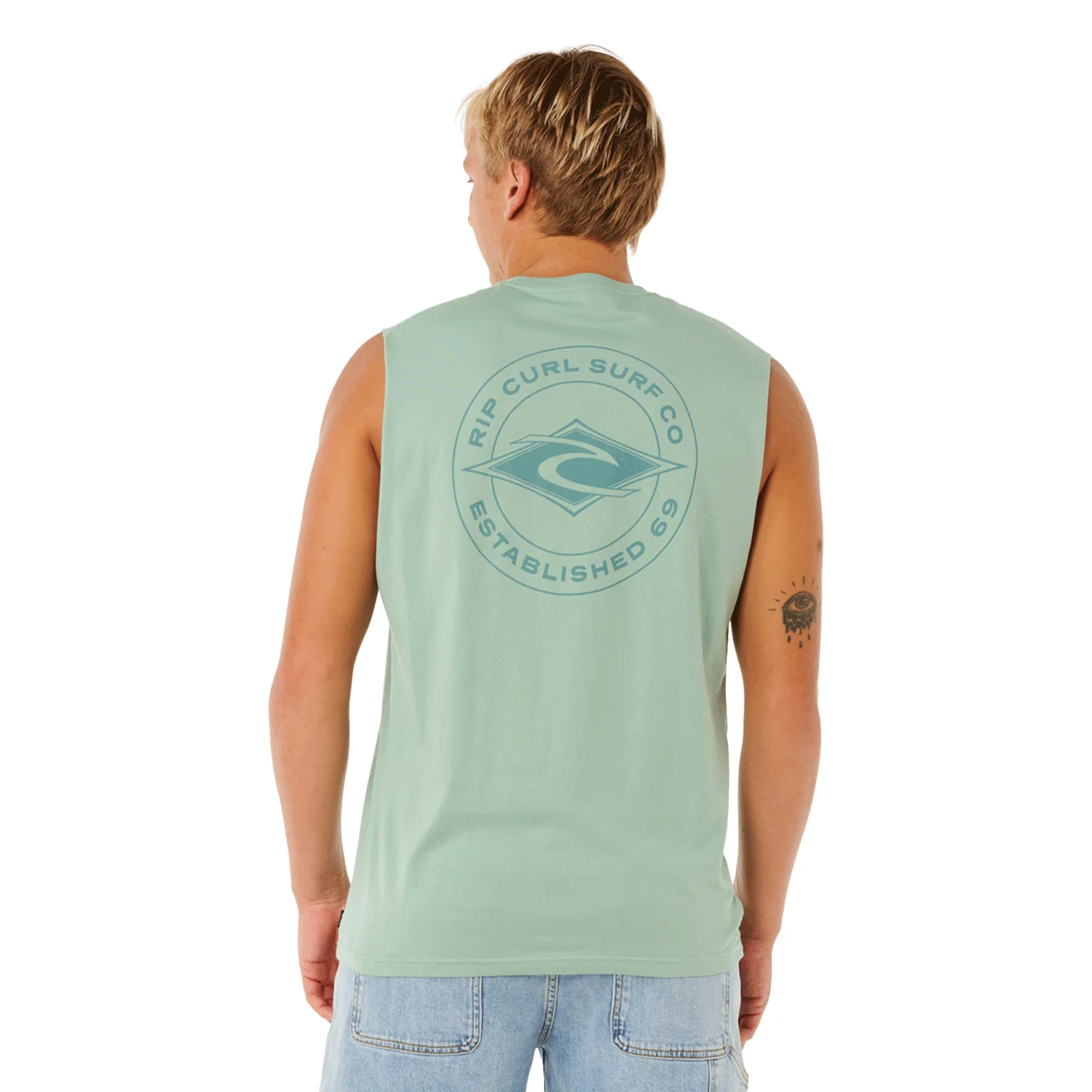 Rip Curl Men's Staple Muscle Tank Aloe - Image 3