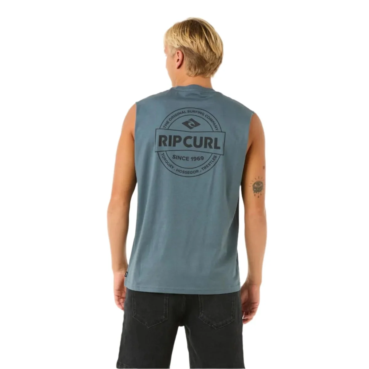 Rip Curl Men's Stapler Muscle T-Shirt Pine Night - Image 2
