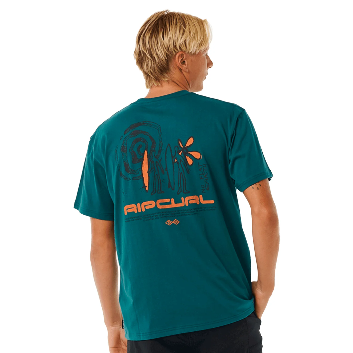 Rip Curl Men's Vaporcool Journeys Trip T Shirt Blue Green - Image 2