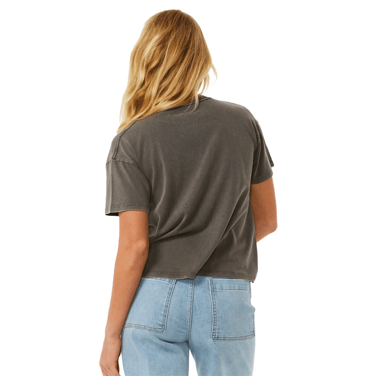 Rip Curl Women's Club Cabana Relaxed T Shirt Washed Black - Image 2