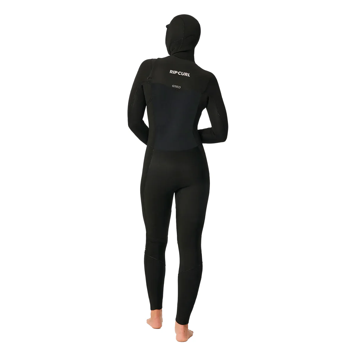 Rip Curl Women's Dawn Patrol 5/4 Chest Zip Hooded Wetsuit Black - Image 2