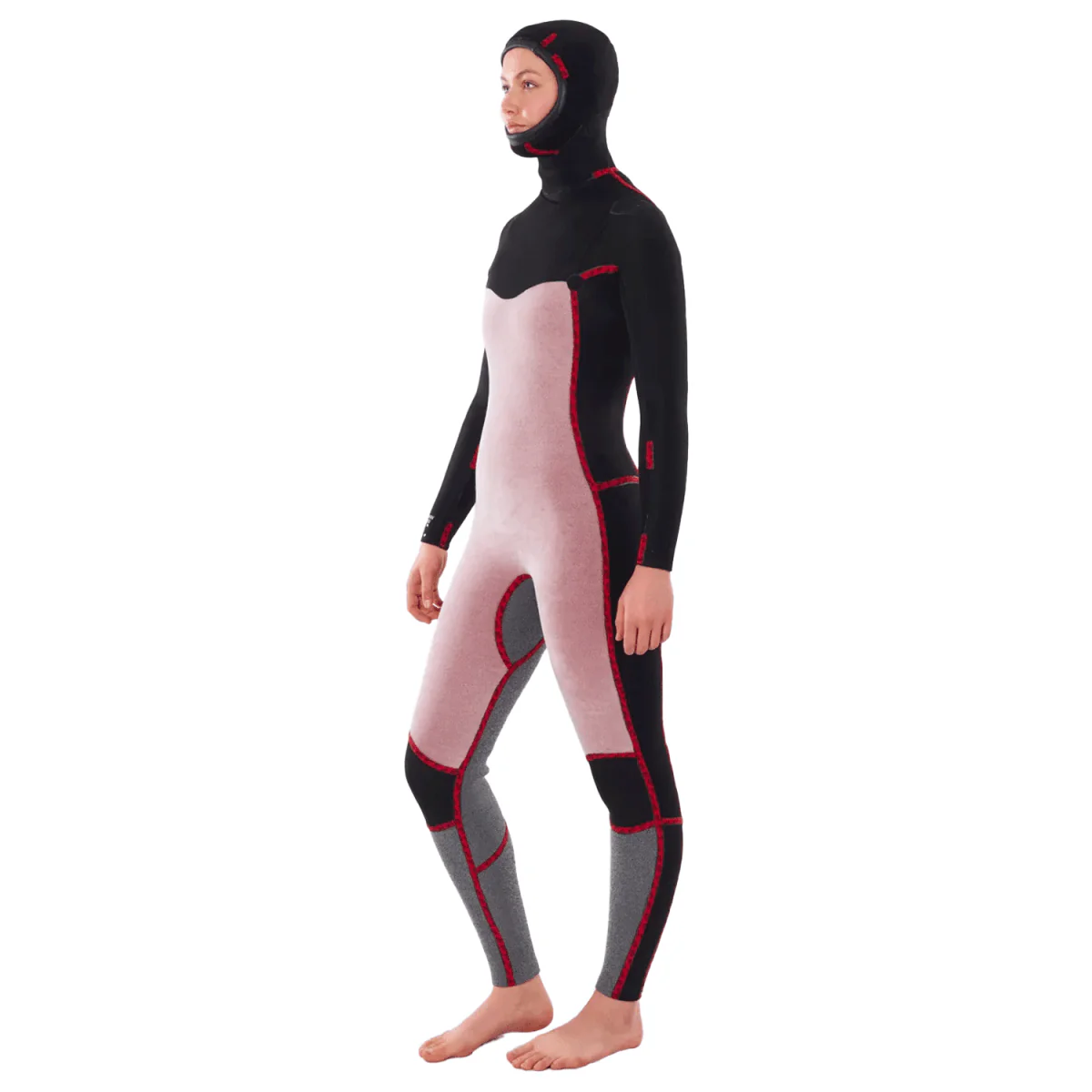 Rip Curl Women's Dawn Patrol 5/4 Chest Zip Hooded Wetsuit Black - Image 3