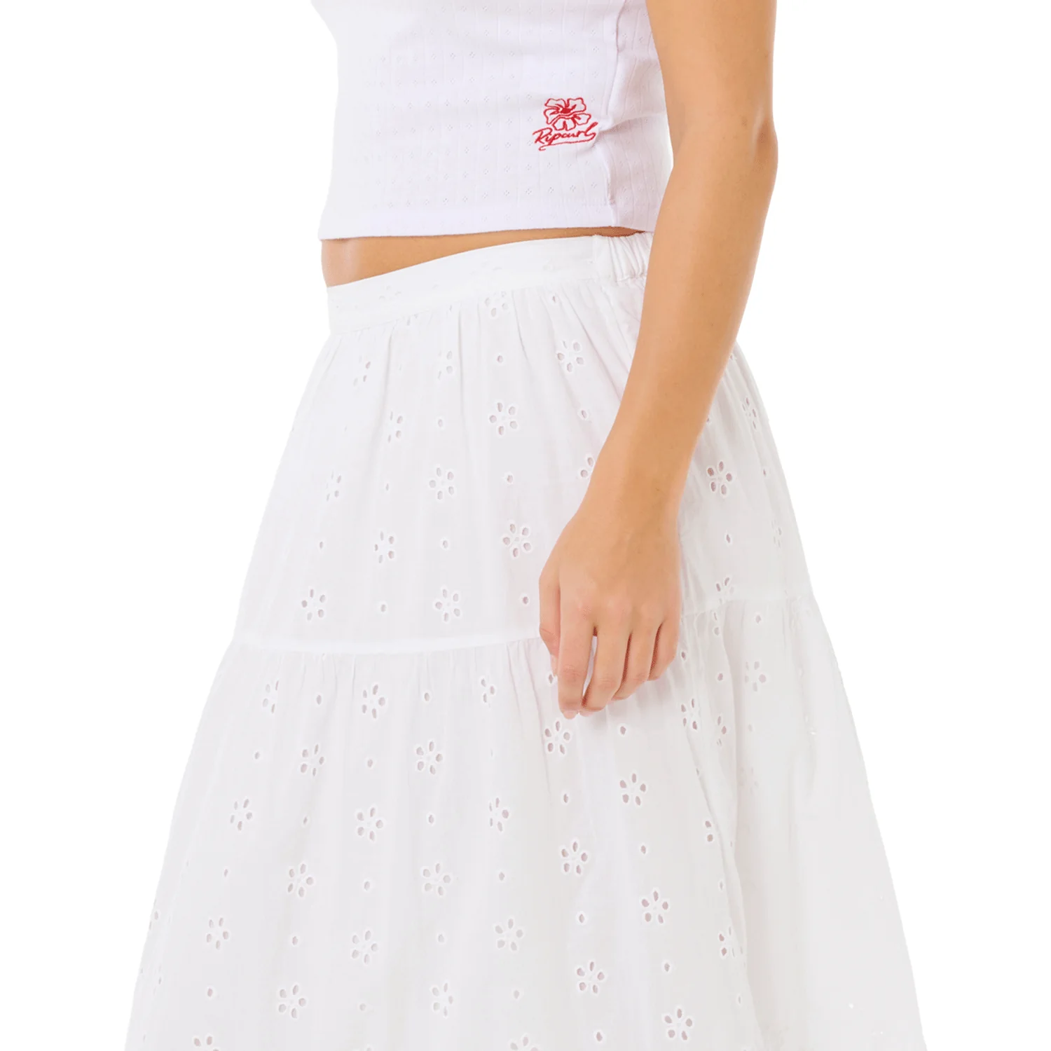 Rip Curl Women's Oasis Broderie Maxi Skirt White - Image 4