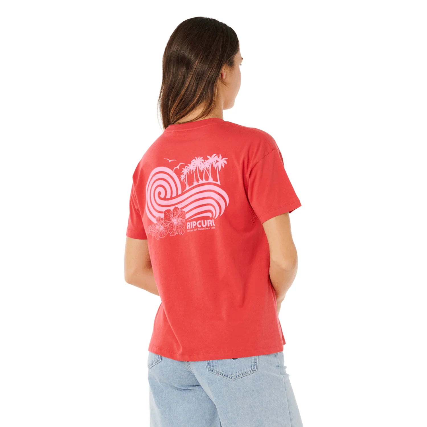 Rip Curl Women's Ocean Break Relaxed T-Shirt Deep Red - Image 3