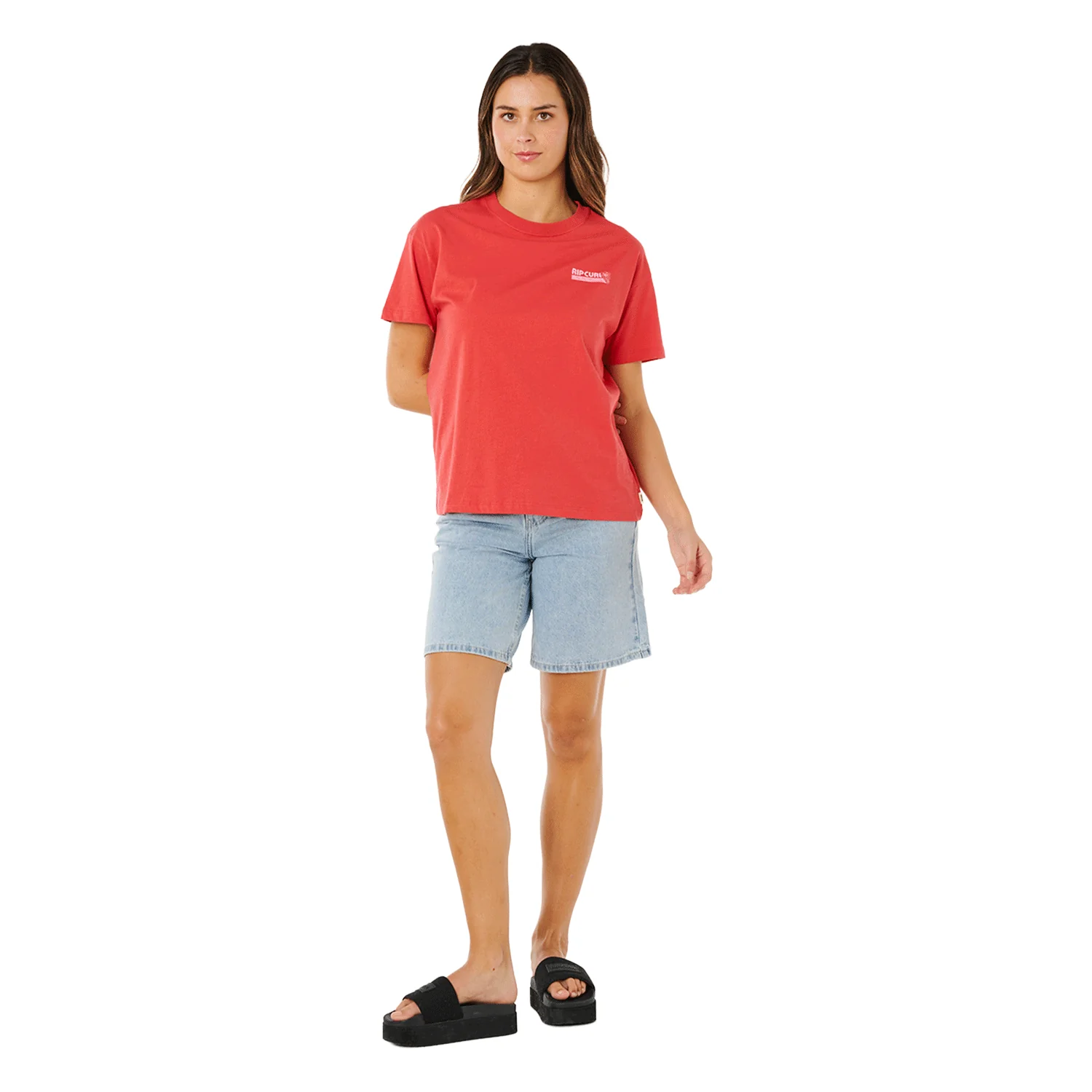 Rip Curl Women's Ocean Break Relaxed T-Shirt Deep Red - Image 4