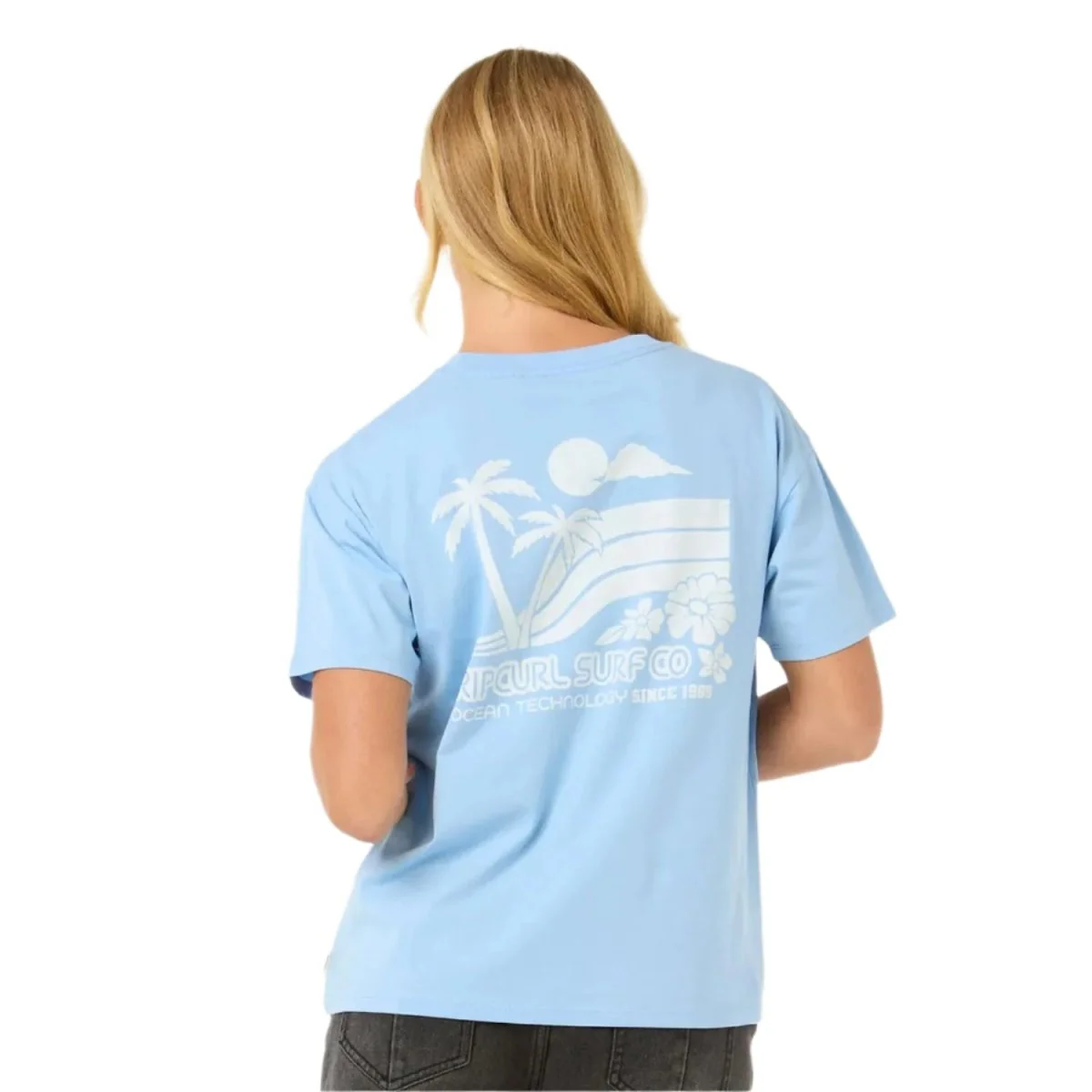 Rip Curl Women's Ocean Tech Relaxed T-Shirt Mid Blue - Image 3