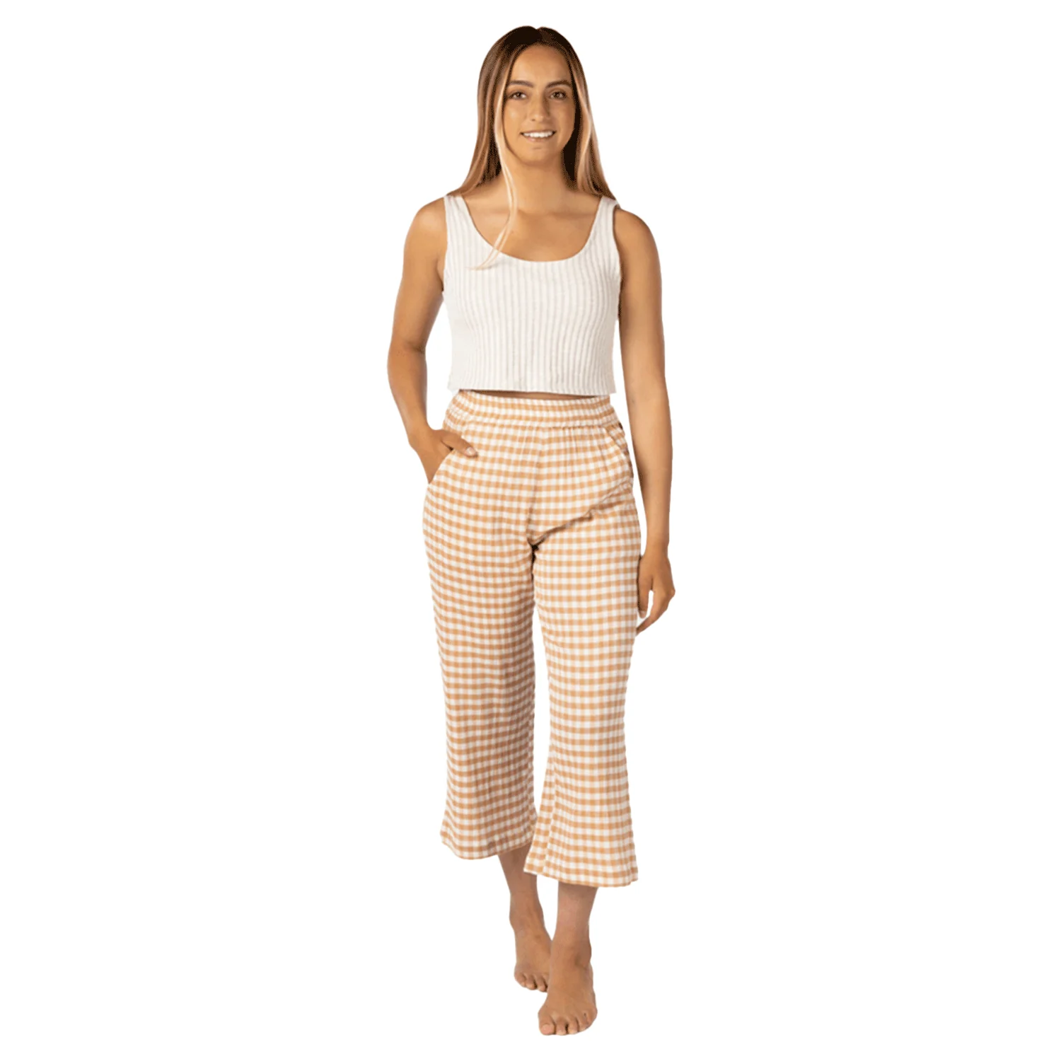 Rip Curl Women's Premium Surf Check Pant Light Brown - Image 3