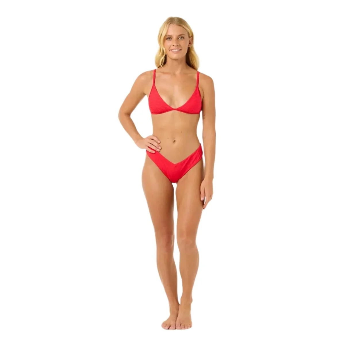 Rip Curl Women's Premium Surf Fixed Tri Top Hibiscus Red - Image 4