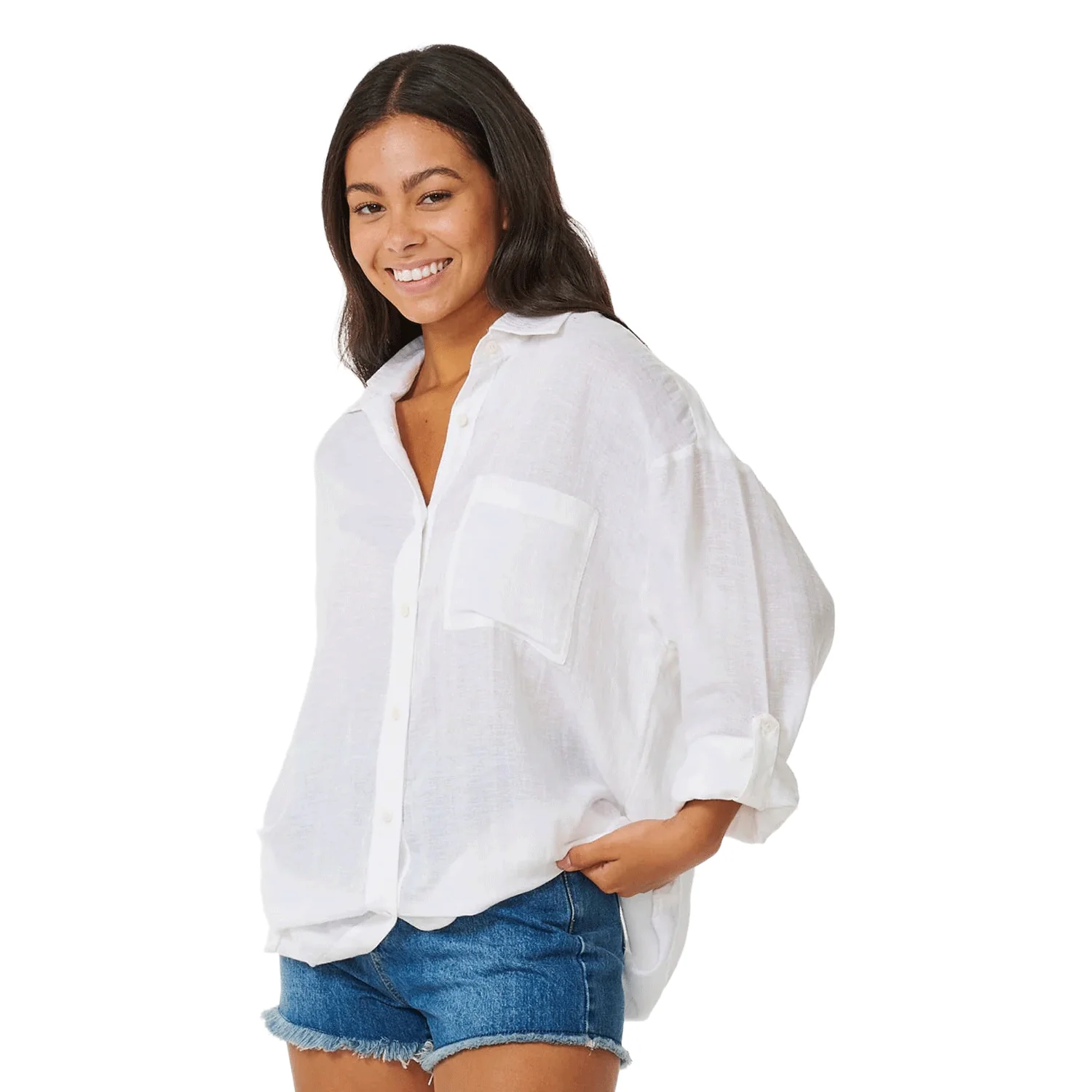 Rip Curl Women's Premium Surf Holiday Shirt White - Image 2