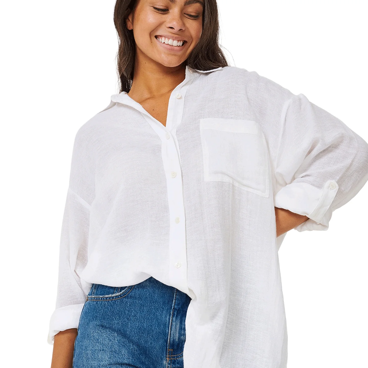 Rip Curl Women's Premium Surf Holiday Shirt White - Image 5
