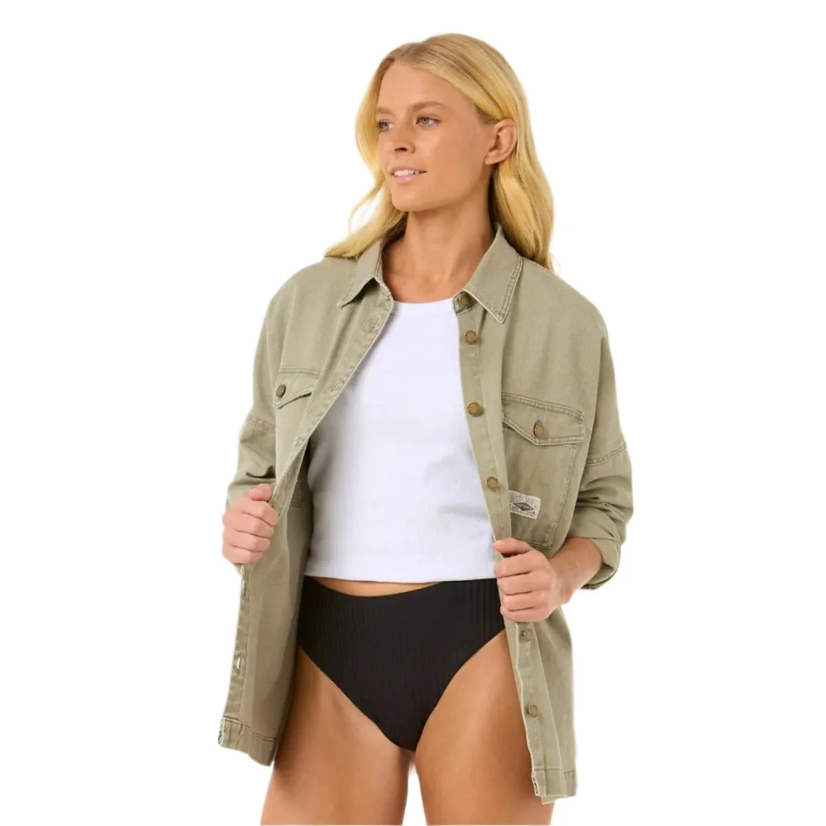 Rip Curl Women's San Carlos Embroidered Jacket Sage - Image 2