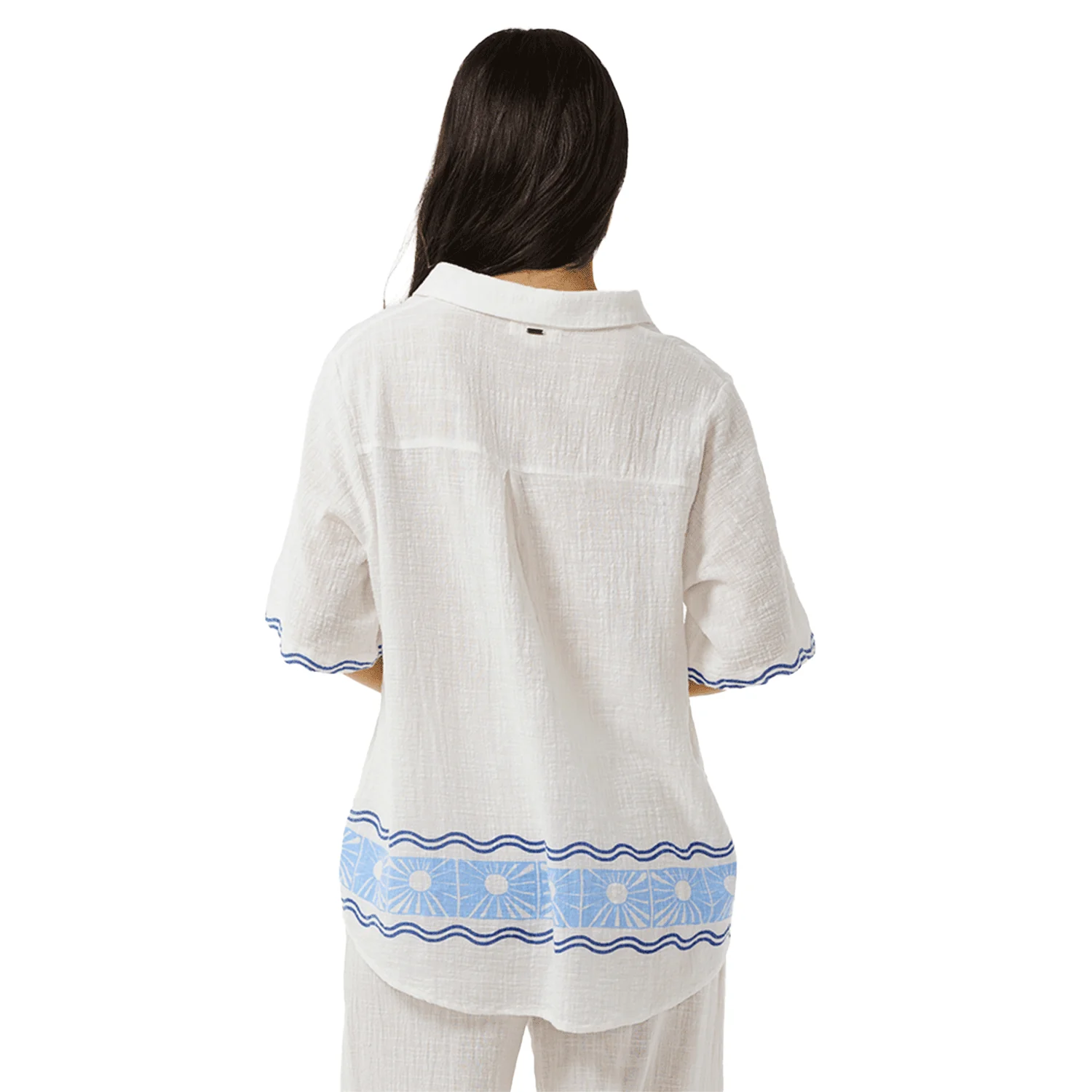 Rip Curl Women's Santorini Sun Printed Shirt Blue - Image 2
