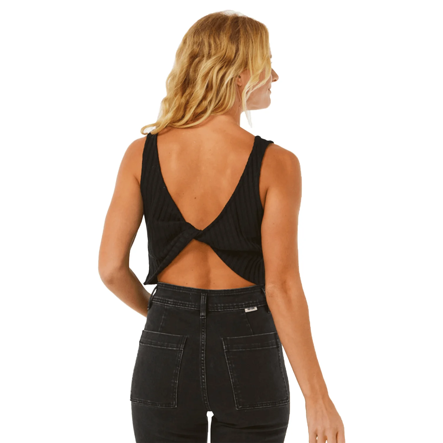 Rip Curl Women's Sea Of Dreams Rib Top Black - Image 2