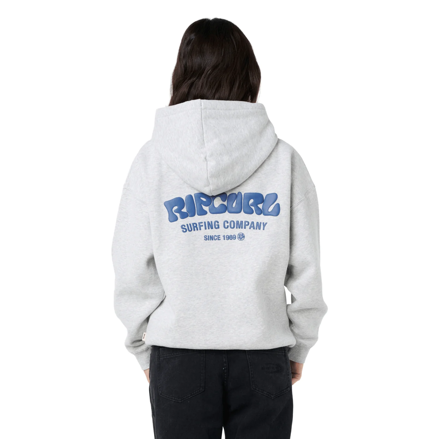 Rip Curl Women's Surf Puff Heritage Hoodie Grey Marle/Navy - Image 2