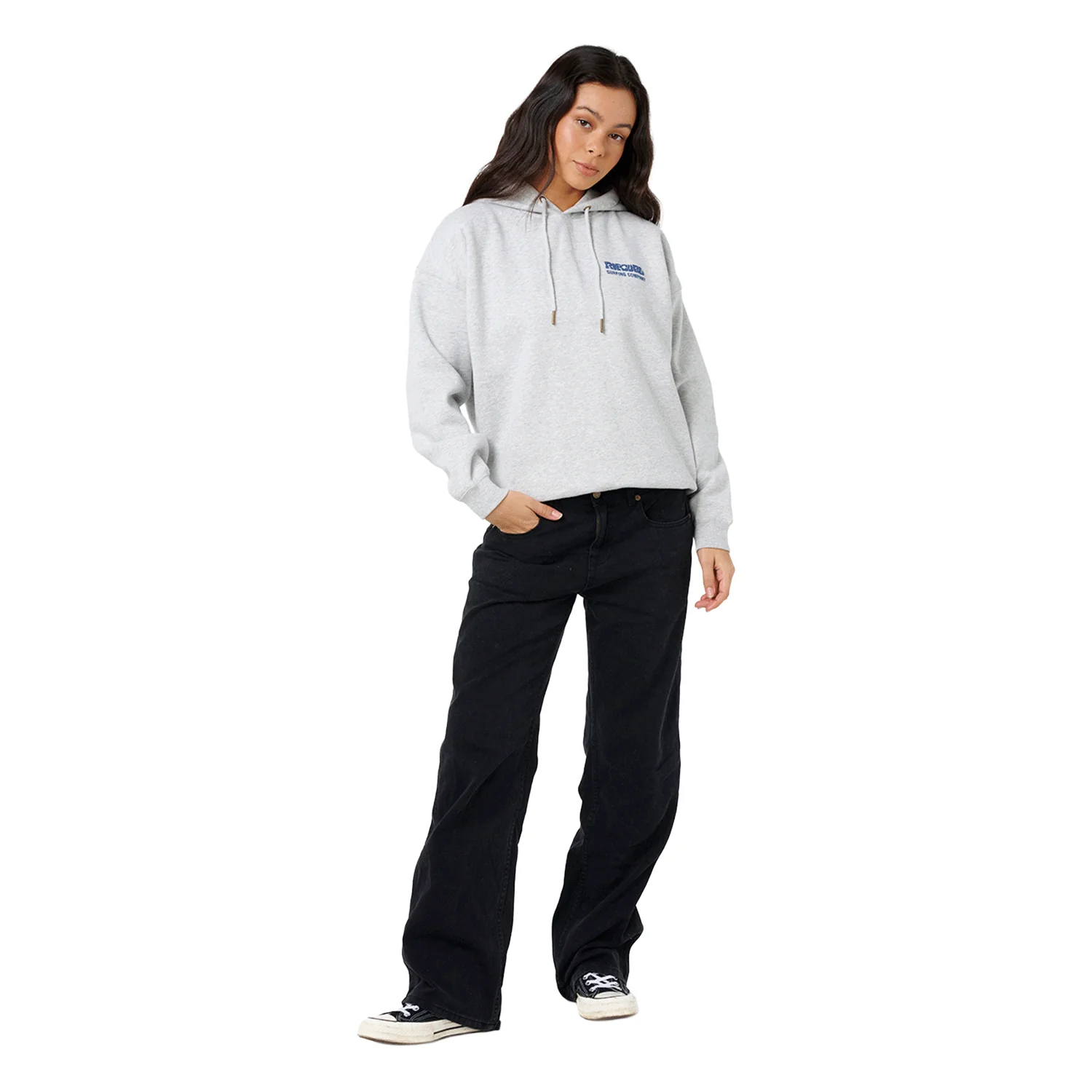 Rip Curl Women's Surf Puff Heritage Hoodie Grey Marle/Navy - Image 3