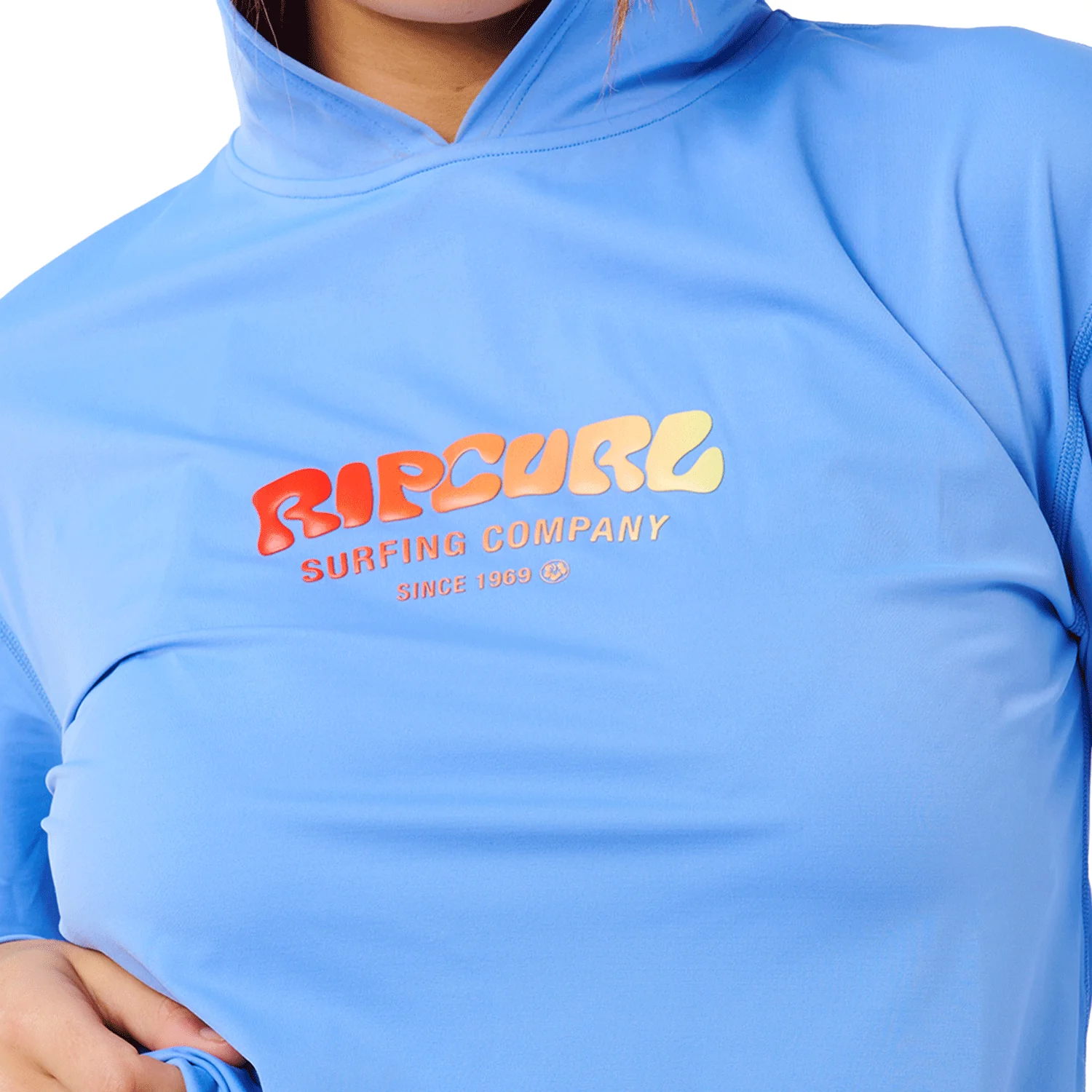 Rip Curl Women's Surf Puff Hooded L/S UPF RV Top Sky Blue - Image 5