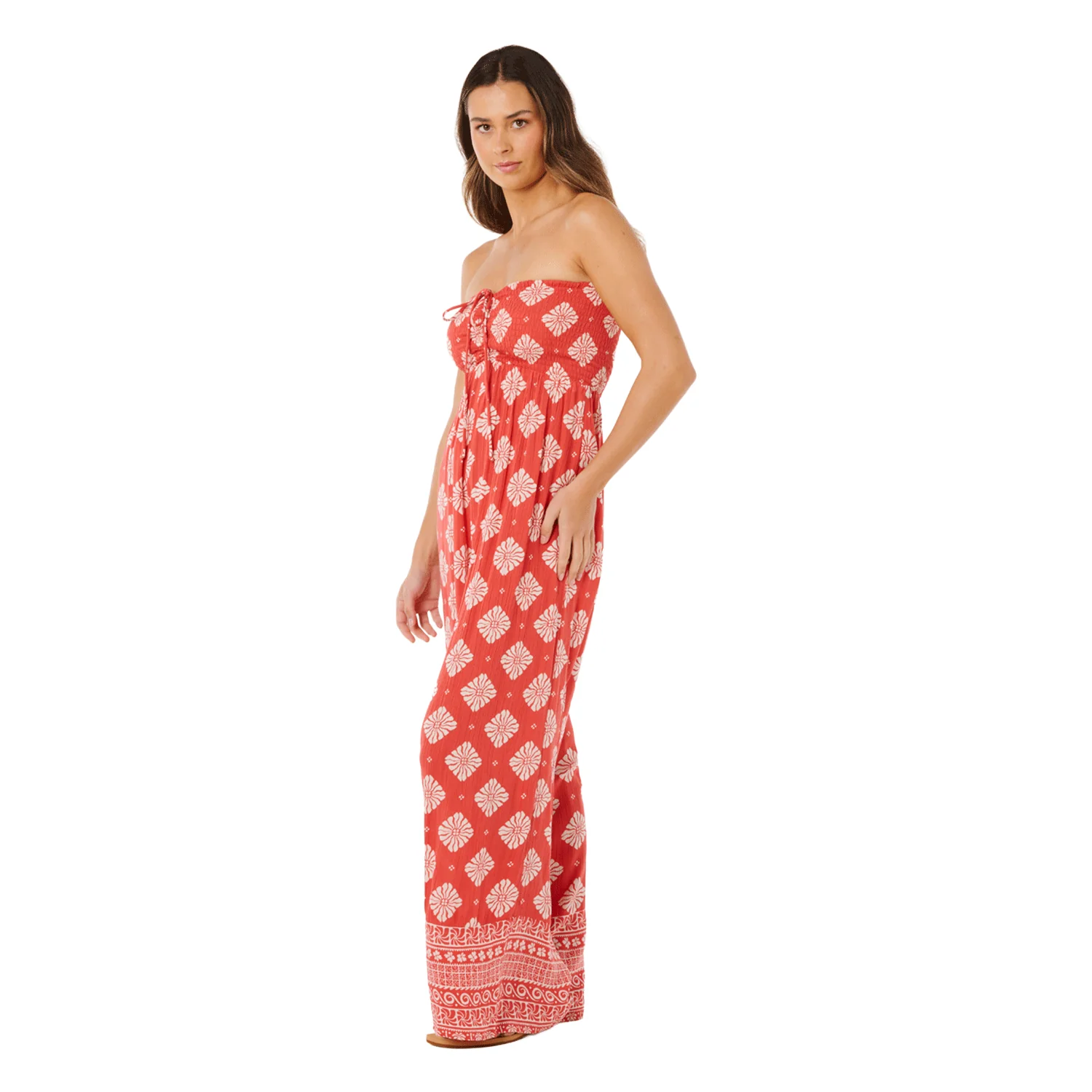 Rip Curl Women's Ventura Shirred Jumpsuit Red - Image 2