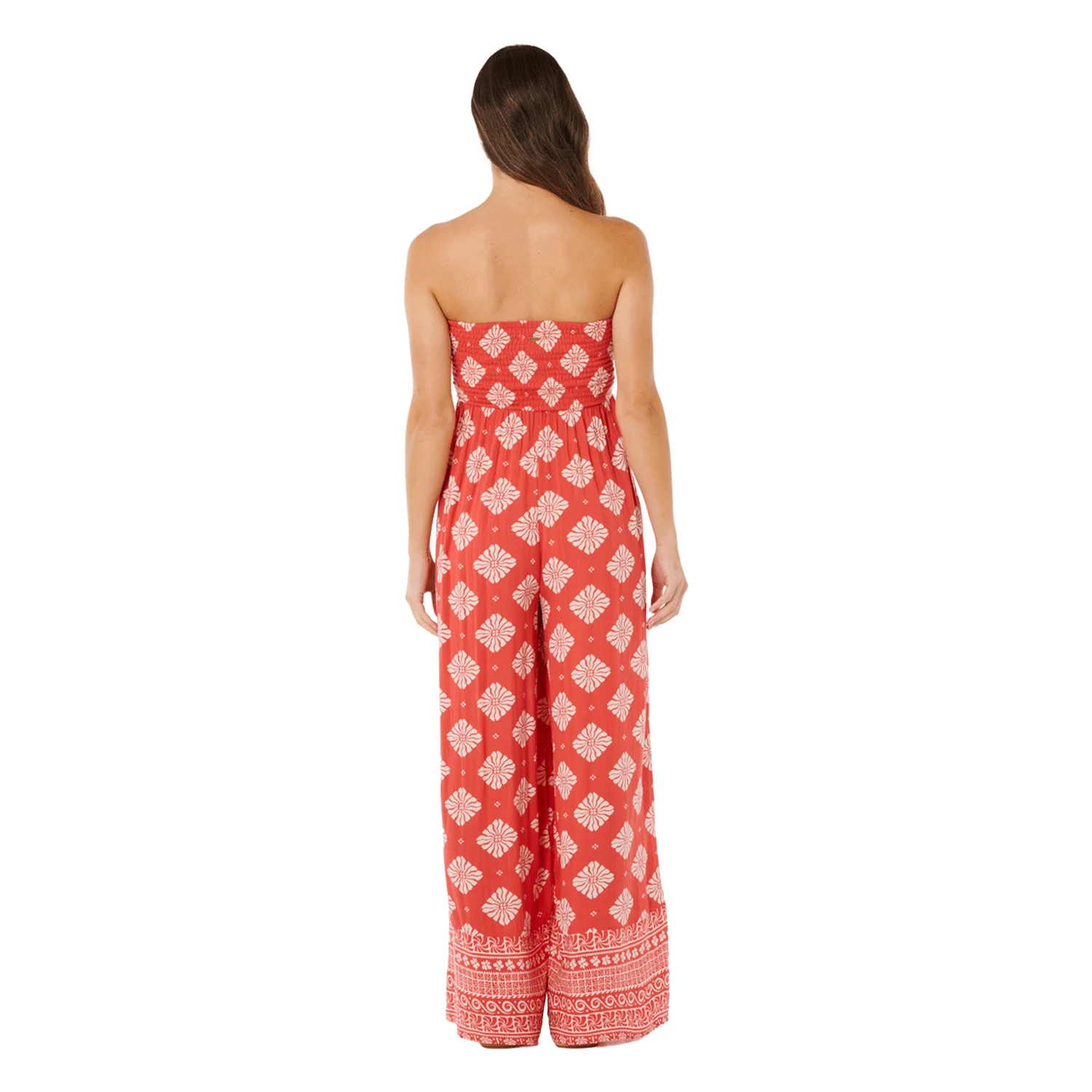 Rip Curl Women's Ventura Shirred Jumpsuit Red - Image 3