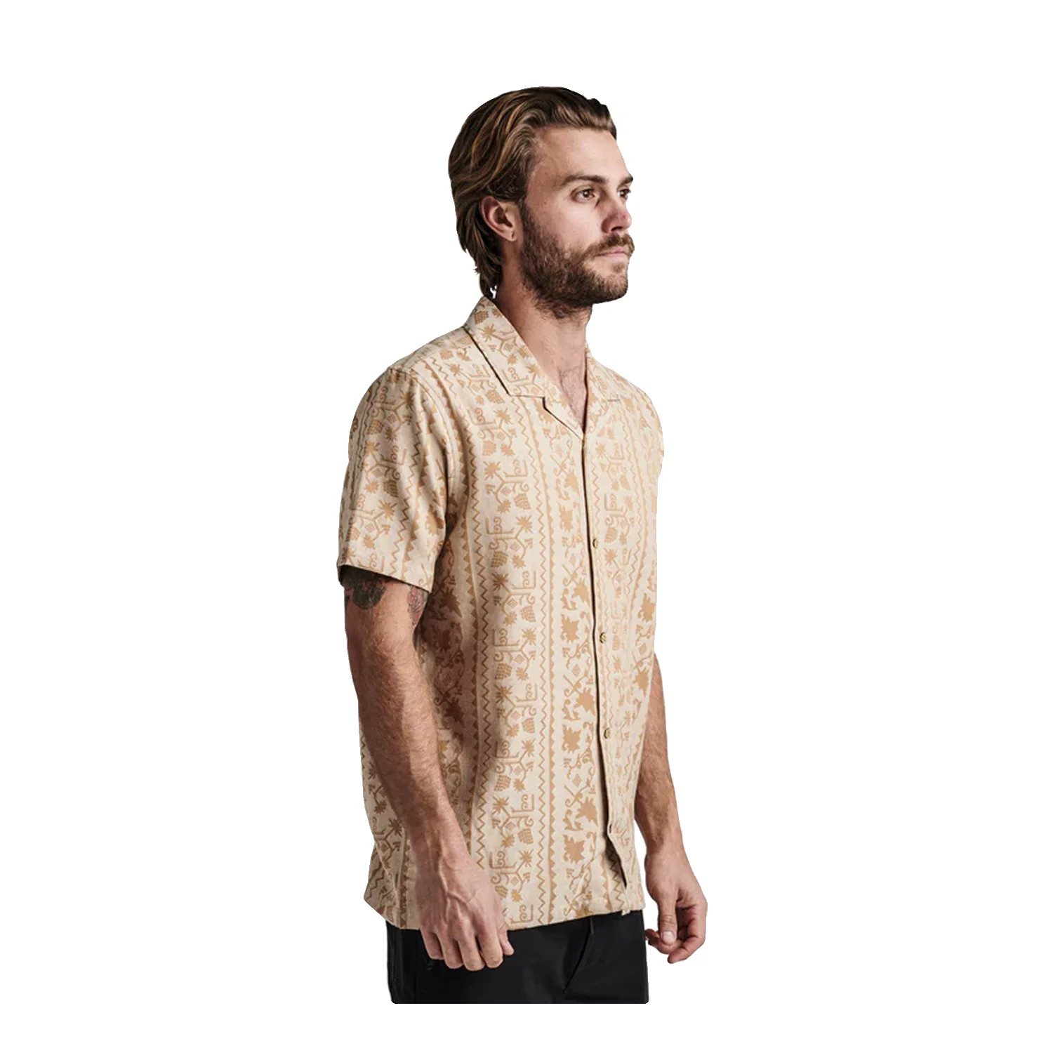 Roark Men's Gonzo S/S Woven Shirt Sarda Almond - Image 2