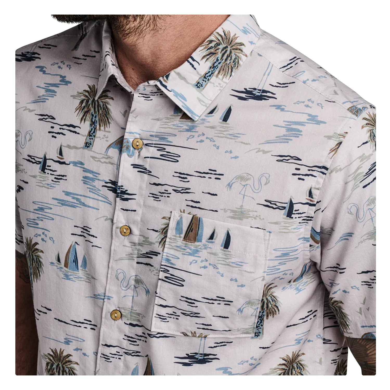 Roark Men's Journey S/S Woven Shirt Laguna Dusty lilac - Image 3