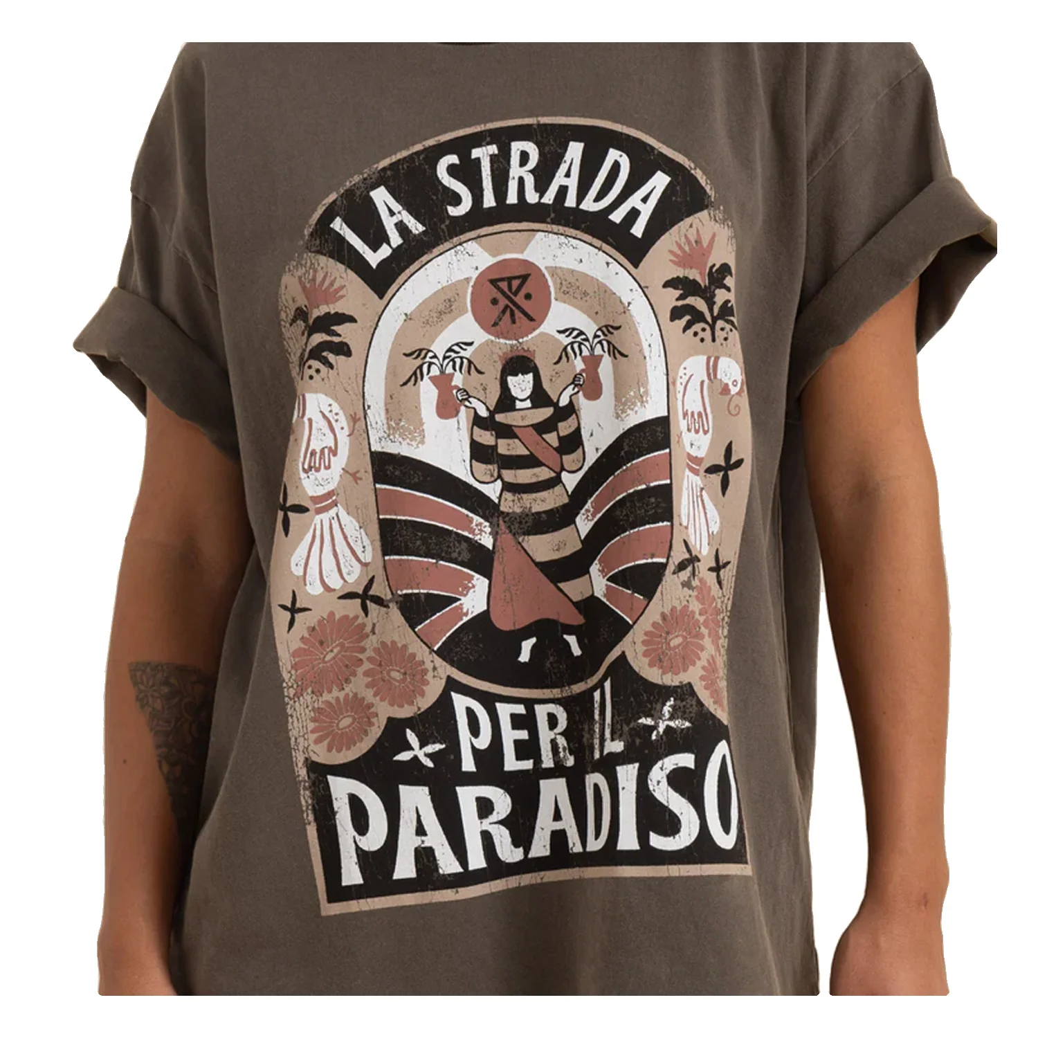 Roark Women's Road To Paradise Oversized T Shirt Mocha - Image 4