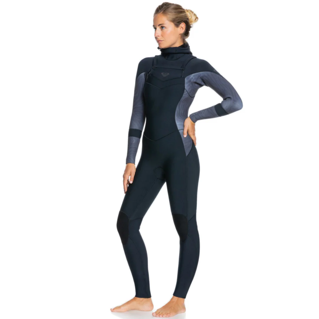 Roxy Women's Syncro 5/4/3mm Chest Zip Hooded Wetsuit Jet/ Black - Image 2