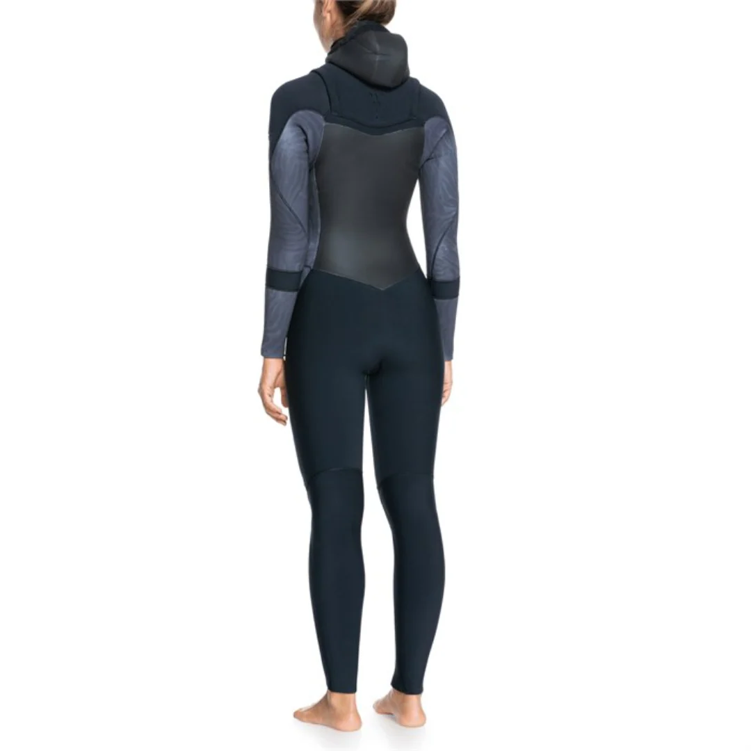 Roxy Women's Syncro 5/4/3mm Chest Zip Hooded Wetsuit Jet/ Black - Image 3