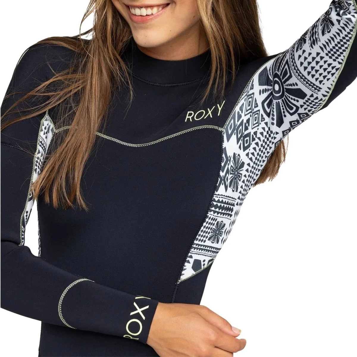 Roxy Women's 4/3 Swell Series Back Zip GBS Wetsuit Egret Mo Rockin Vibes - Image 3