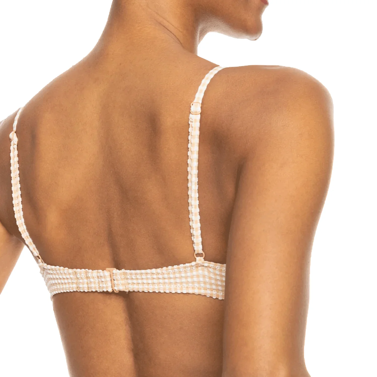 Roxy Women's Gingham Bralette Top Porcini - Image 2