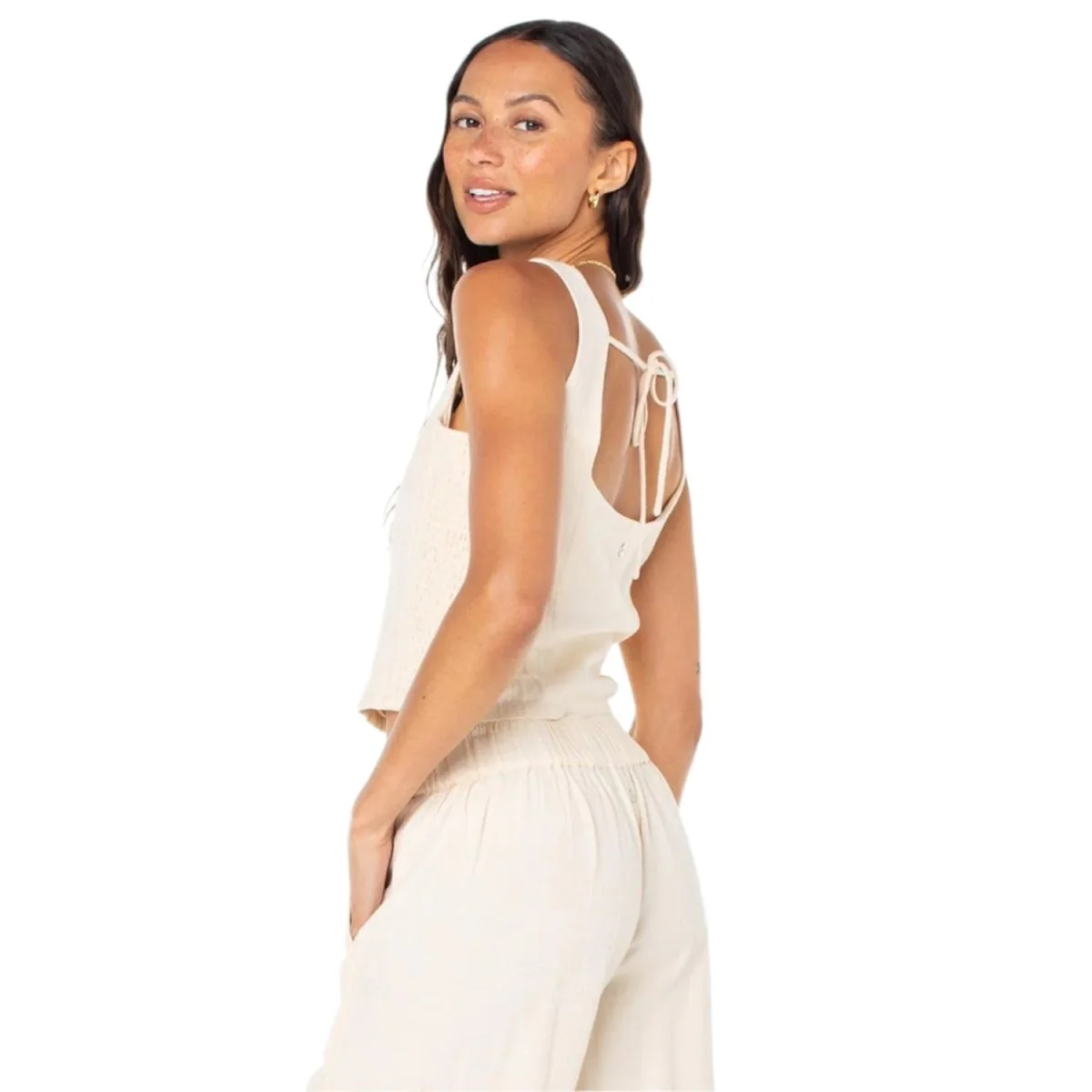 Roxy Women's Maui Sessions Top Parchment - Image 2