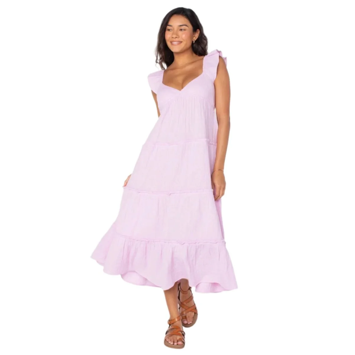 Roxy Women's Palmy Days Midi Dress Orchid Bouquet Solid - Image 2