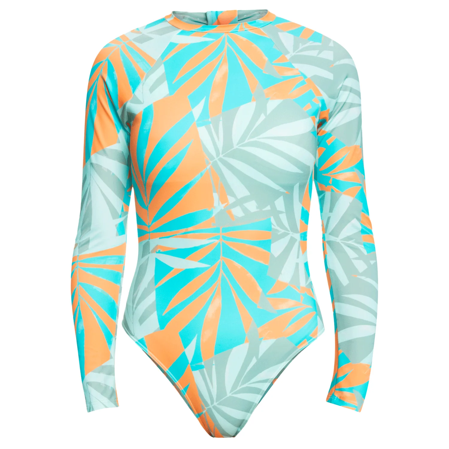 Roxy Women's Pro The Overhead Long Sleeve One-Piece Swimsuit Blue Surf All Palmed Out - Image 3
