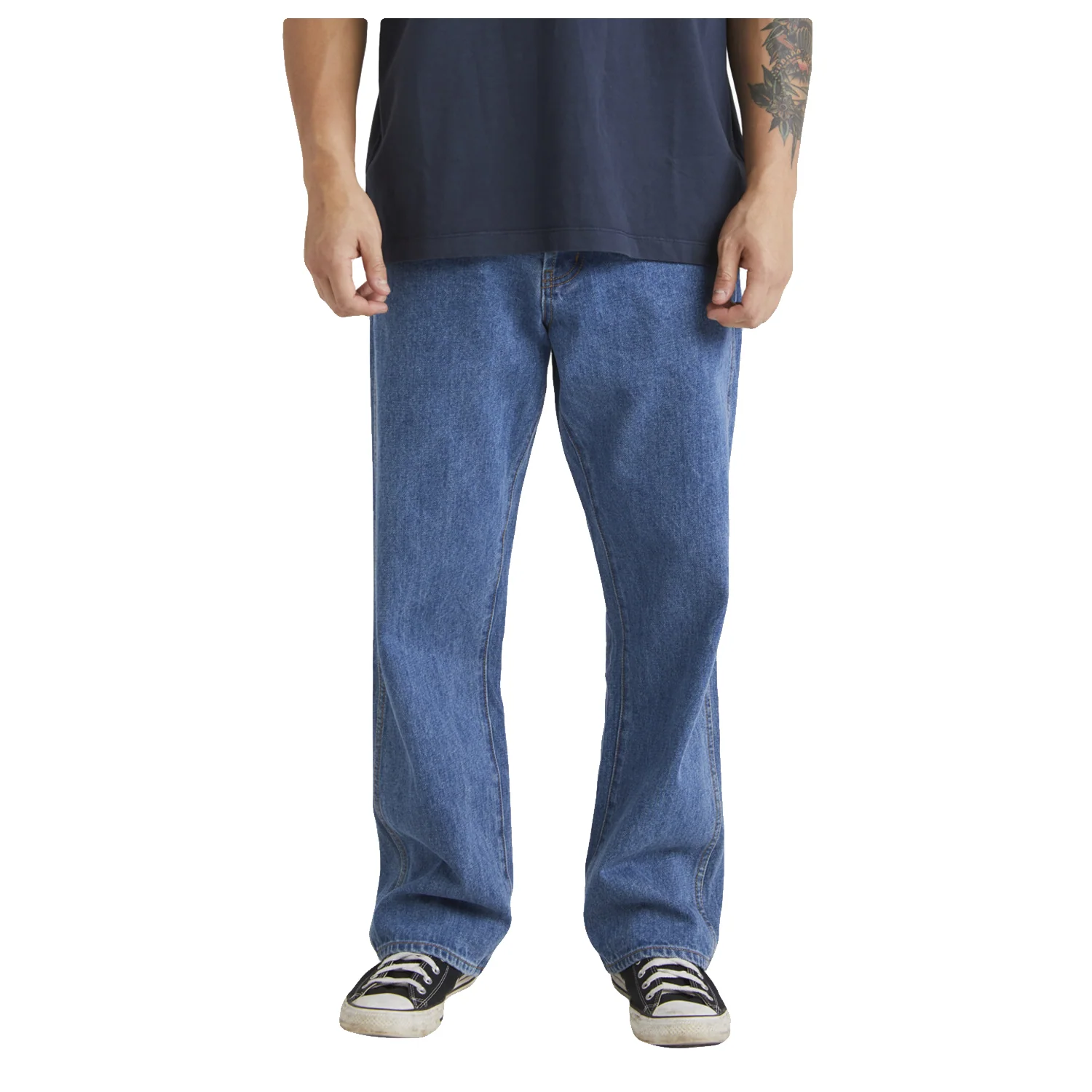 RVCA Men's Americana Dayshift Denim Jeans Blue Collar - Image 3