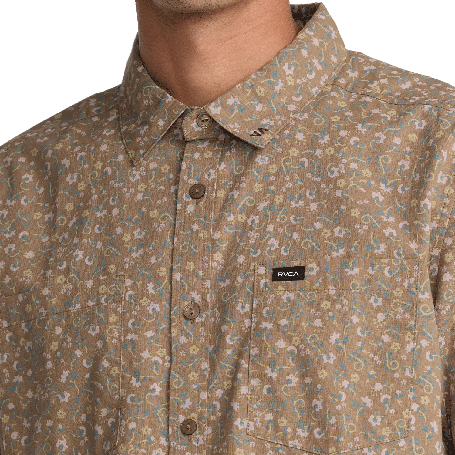 RVCA Men's Breezy S/S Shirt Coyote - Image 3