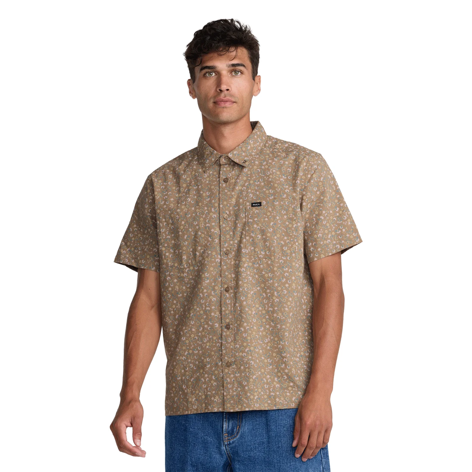 RVCA Men's Breezy S/S Shirt Coyote - Image 4