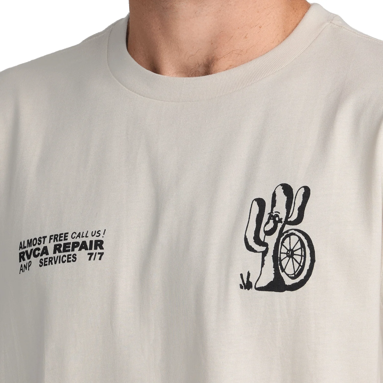 RVCA Men's Cycle Service T Shirt Ceramic - Image 5