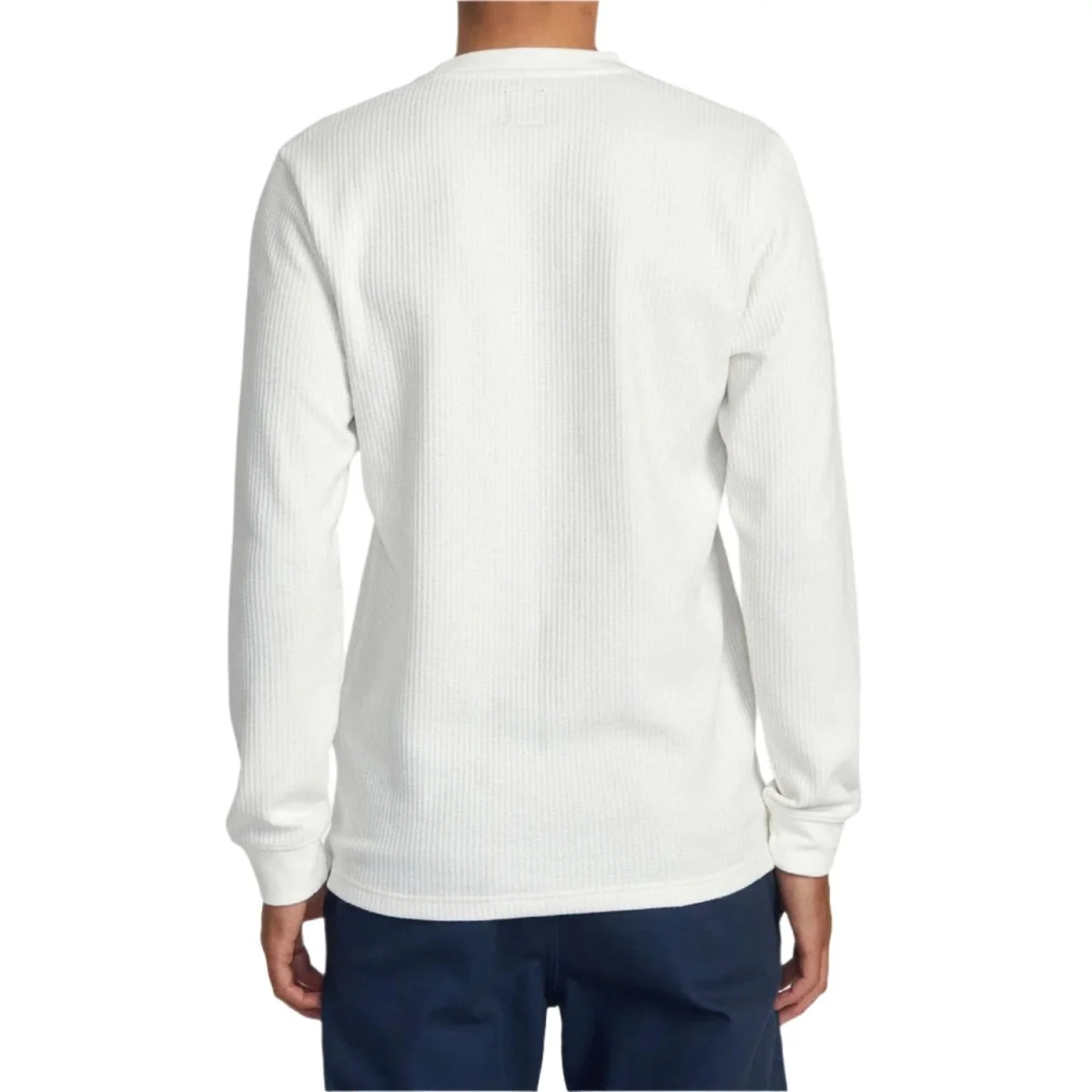 RVCA Men's Day Shift Thermal L/S Top Off White - Image 2