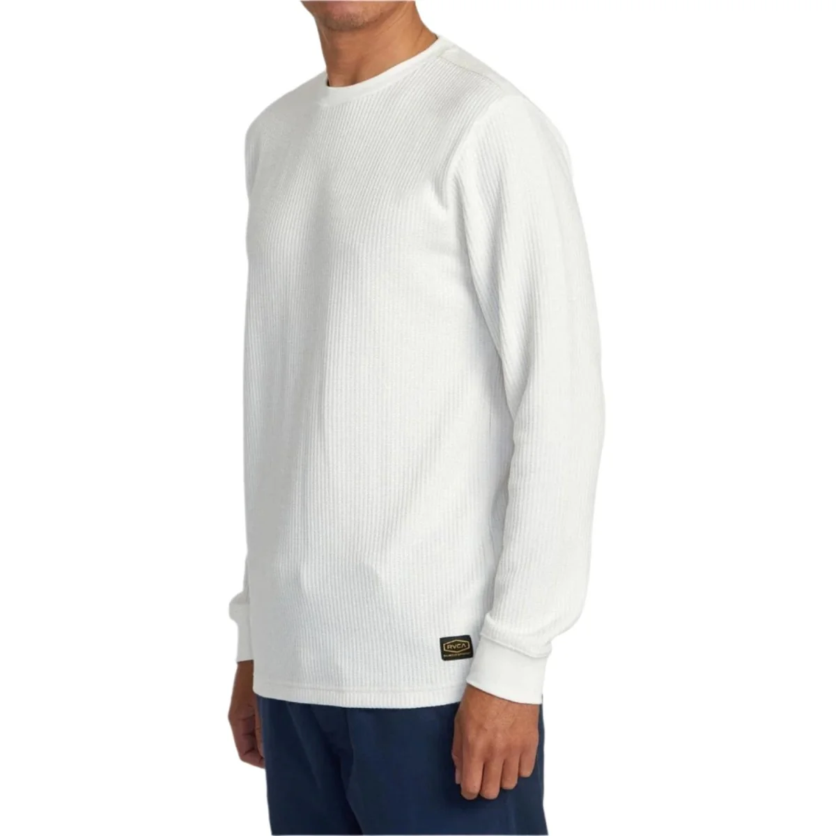 RVCA Men's Day Shift Thermal L/S Top Off White - Image 3