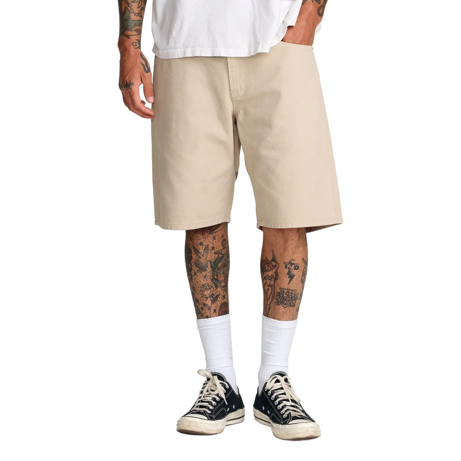 RVCA Men's Dayshift 5 Pocket 21" Short Light Khaki - Image 3