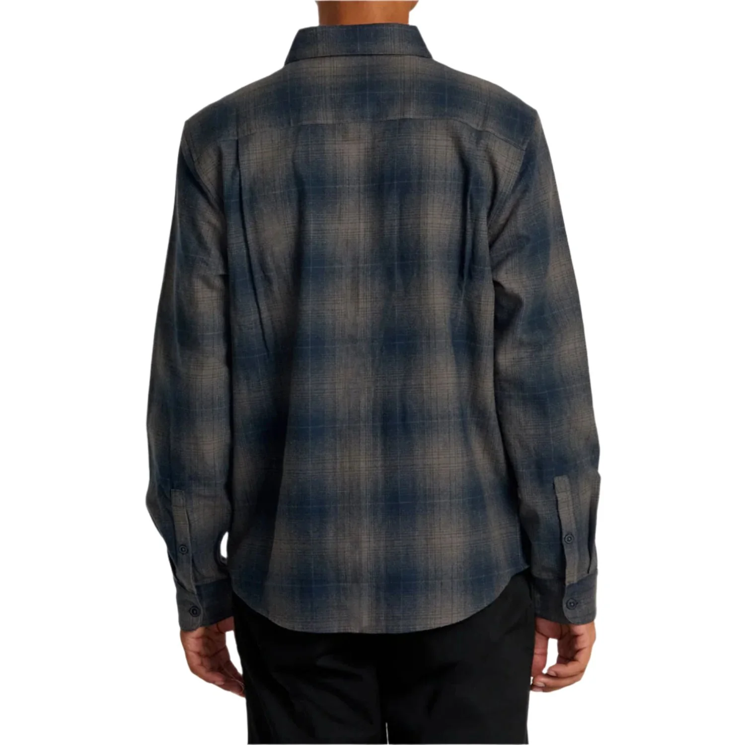 RVCA Men's Dayshift L/S Flannel Shirt Smoke - Image 2